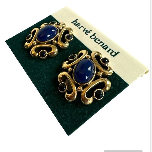Harve Benard Vintage Earrings 80’s 90’s Goldtone Jewelry - Picture 3 of 7